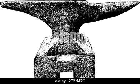 Anvil sketch in black, isolated Stock Vector