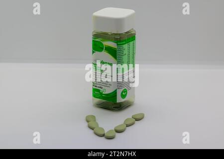 Vegan vitamins isolated on white Stock Photo