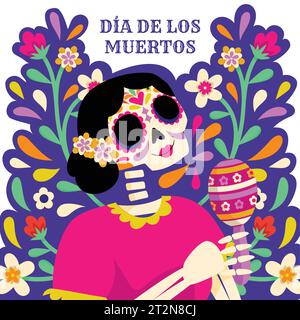 flat dia de muertos celebration design vector illustration Stock Vector