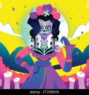 gradient dia de muertos celebration design vector illustration Stock Vector