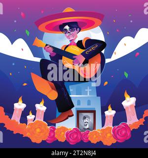 gradient dia de muertos celebration design vector illustration Stock Vector