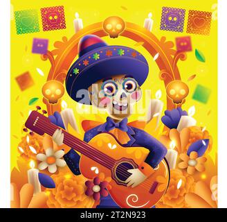 gradient dia de muertos celebration design vector illustration Stock Vector