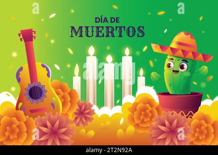 gradient background dia de muertos celebration design vector illustration Stock Vector