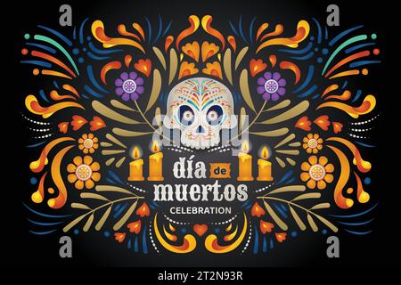 gradient background dia de muertos celebration design vector illustration Stock Vector