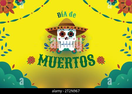 gradient background dia de muertos celebration design vector illustration Stock Vector