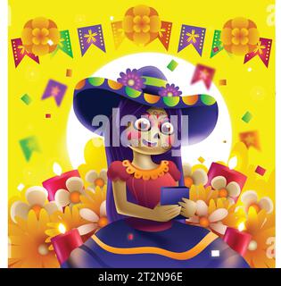 gradient dia de muertos celebration design vector illustration Stock Vector