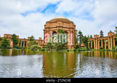 Open rotunda and colonnade pillars styled after ruins of Ancient Roman ...