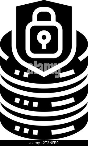 data access control database glyph icon vector illustration Stock ...