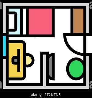 furniture arrangement interior designer color icon vector illustration ...