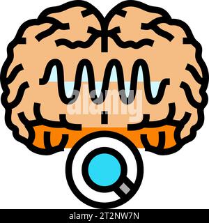 brain waves study color icon vector illustration Stock Vector Image ...