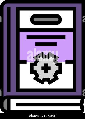 instruction manuals technical writer color icon vector illustration Stock Vector