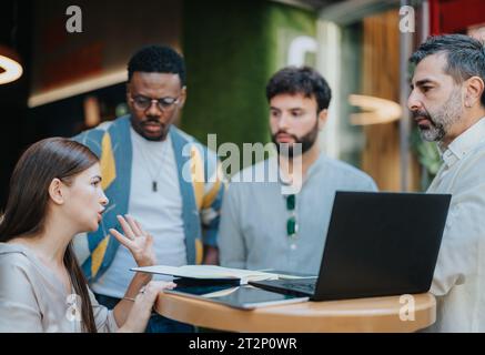 Collaboration and Communication for Better Efficiency in Multinational Businesses Stock Photo