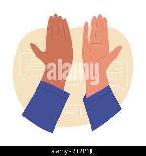 High Five Hands Gesture Concept Illustration Stock Vector
