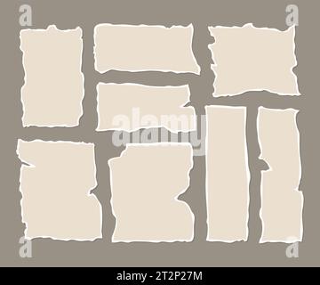 Set of Torn Paper Scrap with Copy Space Flat Vector Stock Vector