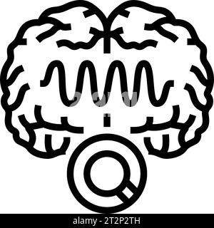 brain waves study line icon vector illustration Stock Vector Image ...