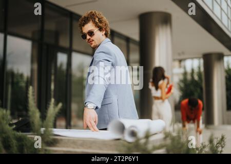 Innovative Architects Collaborating on a Creative Construction Project Stock Photo