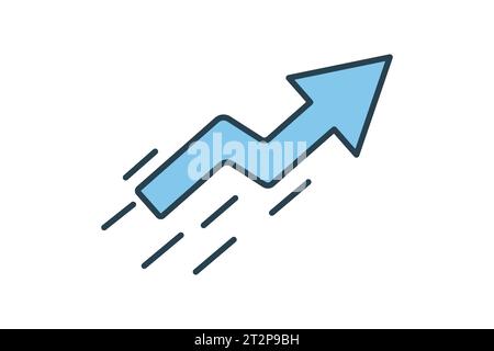 speed up icon. up arrow. icon related to speed. suitable for web site, app, user interfaces, printable etc. Flat line icon style. Simple vector design Stock Vector