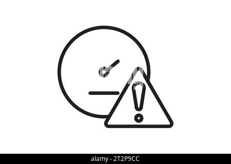 speed limit icon. speedometer with exclamation mark. icon related to speed. suitable for web site, app, user interfaces, printable etc. Line icon styl Stock Vector