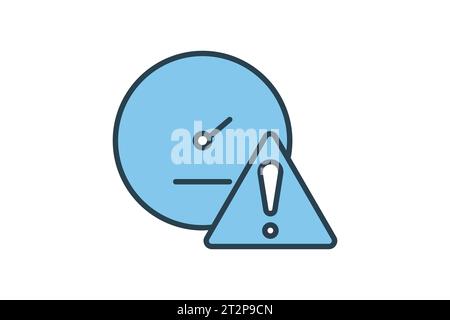 speed limit icon. speedometer with exclamation mark. icon related to speed. suitable for web site, app, user interfaces, printable etc. Flat line icon Stock Vector