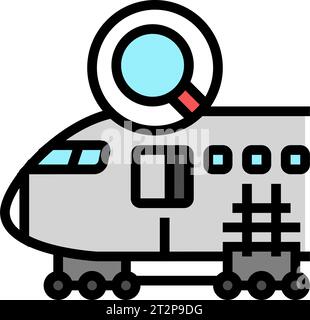 fuselage examination aircraft color icon vector illustration Stock ...