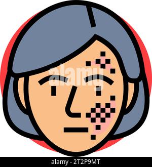 changes skin texture disease symptom color icon vector illustration ...