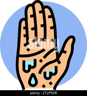 cold clammy skin disease symptom color icon vector illustration Stock ...