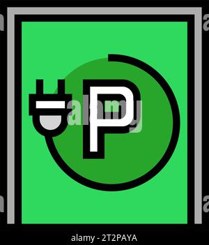 ev parking electric color icon vector illustration Stock Vector Image ...
