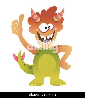colorful cartoon monster character for game or mascot illustration Stock Vector