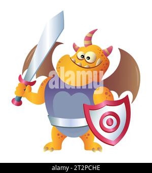 colorful cartoon monster character for game or mascot illustration Stock Vector