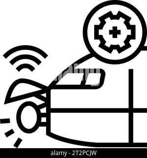 radar calibration aircraft line icon vector illustration Stock Vector ...