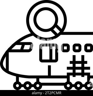 fuselage examination aircraft line icon vector. fuselage examination ...