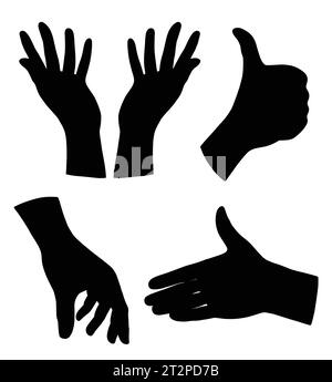 hand sign and symbol fingers gesture silhouette Stock Vector