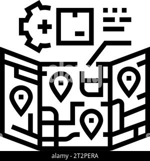 shipping coordination logistic manager line icon vector illustration ...