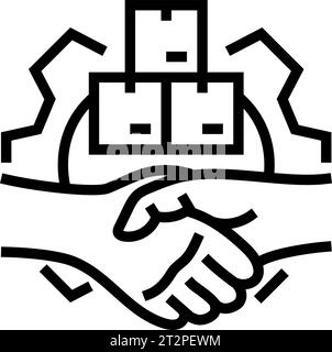 vendor relations logistic manager line icon vector illustration Stock ...