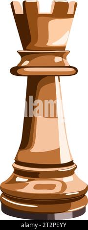 Chess piece isolated on white background. Vector illustration in flat technique Stock Vector
