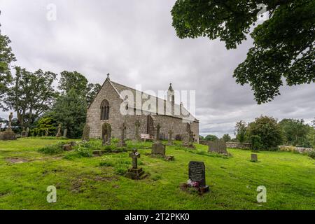 view of St. Oswald's Church at Heavenfield, Northumberland, UK Stock Photo