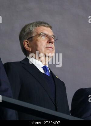 Santiago, Chile, USA. 20th Oct, 2023. Santiago (CHL), 10/20/2023 - CEREMONY/OPENING/GAMES/PAN AMERICAN/CHILE -The President of the International Olympic Committee (IOC), Thomas Bach, participates in the Opening Ceremony of the 2023 Pan American Games which will take place in Santiago from October 20th to November 5th with aerial display of fighter jets, musical performances, parades from participating countries and important authorities. (Credit Image: © Leco Viana/TheNEWS2 via ZUMA Press Wire) EDITORIAL USAGE ONLY! Not for Commercial USAGE! Credit: ZUMA Press, Inc./Alamy Live News Stock Photo