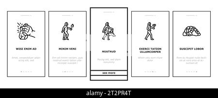 human evolution man caveman onboarding icons set vector Stock Vector ...