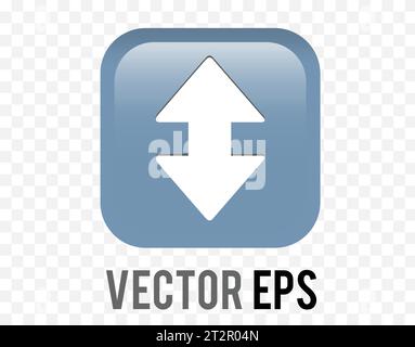 The isolated gradient arrowheads, pointing up down round corner square icon button Stock Vector
