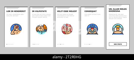 disease health heart onboarding icons set vector Stock Vector Image ...