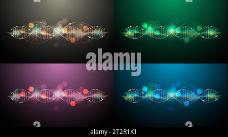 Science template, wallpaper or banner with a DNA molecules. Vector illustration. Stock Vector