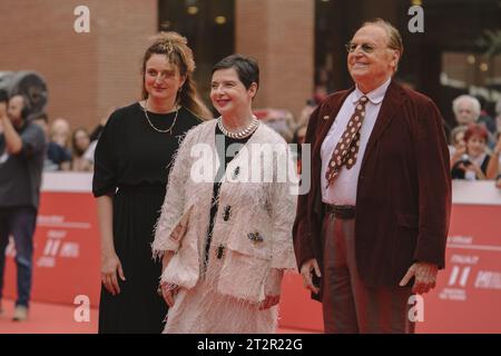 Rome, Italy. 20th Oct, 2023. ROME, ITALY - OCTOBER 20: Alice Rohrwacher, Isabella Rossellini and Renzo Arbore attend the red carpet during the 18th Rome Film Festival at Auditorium Parco Della Musica on October 20, 2023 in Rome, Italy. (Photo by Luca Carlino/NurPhoto)0 Credit: NurPhoto SRL/Alamy Live News Stock Photo