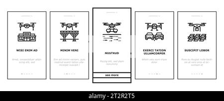 drone commercial use onboarding icons set vector Stock Vector Image ...