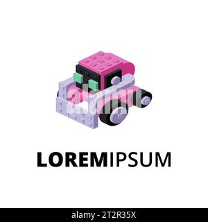 Logo with a cute robot for printing and design. Vector illustration. Stock Vector
