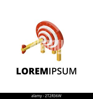 Logo for business with arrow in target for print and design. Vector illustration. Stock Vector