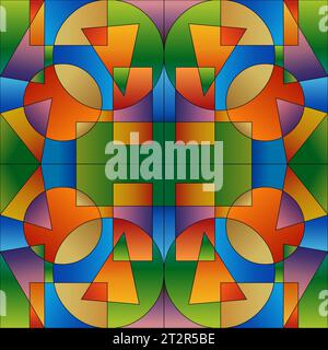 Seamless background with colorful geometric pattern. Stock Photo