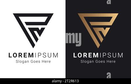 Luxury Initial PN or NP Monogram Text Letter Logo Design Stock Vector