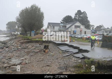 Stroeby Egede, New Zealand. 21st Oct 2023. Destruction and flooding after the violent weather in Stroeby Egede on Zealand, Saturday 21 October 2023. Stroeby Egede is located in eastern South Zealand. (Photo: Nils Meilvang/Scanpix 2023) Credit: Ritzau/Alamy Live News Stock Photo