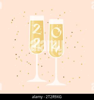 Happy new year 2024 celebration- vector illustration Stock Vector