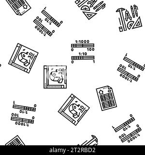 engineer construction architect vector seamless pattern Stock Vector